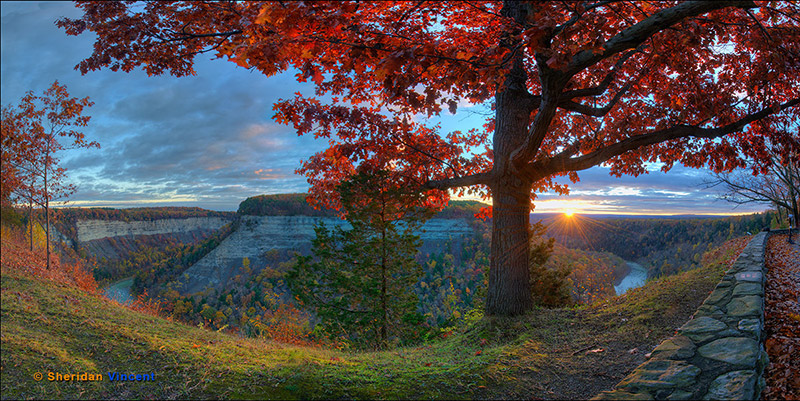 Letchworth Sunrise-Red Dawn by Sheridan Vincent